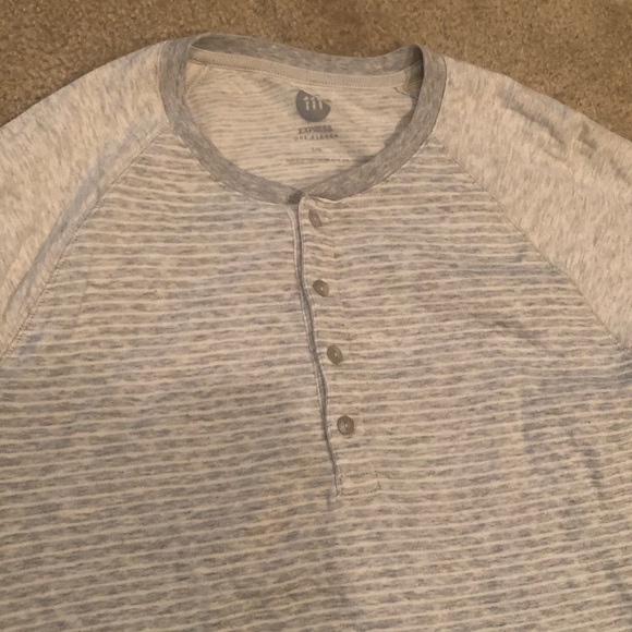 Express Mens long sleeve striped tee Size Large - Picture 3 of 5